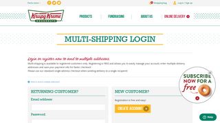 
                            3. Log in / Sign up - Krispy Kreme