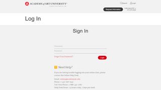 
                            2. Log In - Students - Academy of Art University