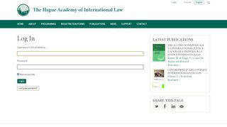 
                            7. Log In | The Hague Academy of International Law