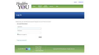 
                            2. Log In - the Healthy YOU Program