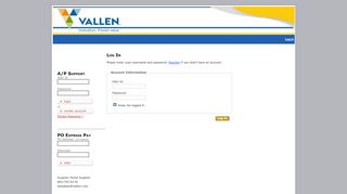 
                            4. Log In - the Vallen Supplier Portal!