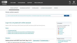 
                            2. Log in to a my.eset.com online account—ESET Knowledgebase