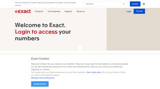 
                            1. Log in to access your numbers | Exact