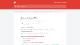 
                            4. Log in to AgentNet | PropertyGuru Singapore Help Center