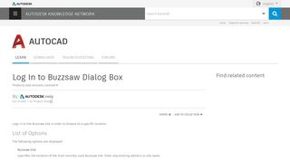 
                            9. Log In to Buzzsaw Dialog Box | AutoCAD 2016 | Autodesk Knowledge ...