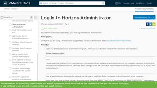 
                            2. Log In to Horizon Administrator - VMware Docs