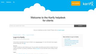 
                            5. Log in to Karify : Help & Support