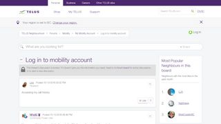 
                            10. Log in to mobility account - TELUS Neighbourhood