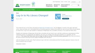 
                            4. Log-In to My Library Changed! - WUR