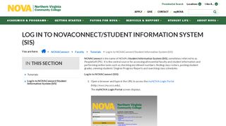 
                            2. Log In to NOVAConnect/Student Information System (SIS ...