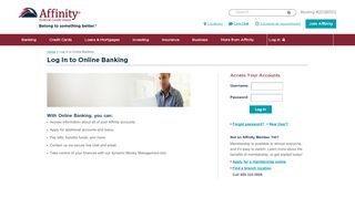 
                            1. Log in to Online Banking: Affinity Federal Credit Union