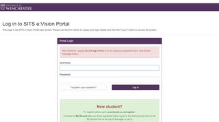 
                            10. Log in to SITS e:Vision Portal - University of Winchester