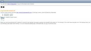 
                            2. Log in to the Instant UI - Aruba Networks