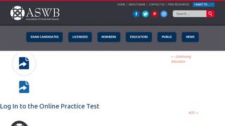 
                            2. Log In to the Online Practice Test | ASWB