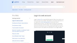 
                            3. Log in to web account - Upstox