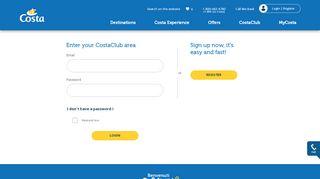 
                            3. Log in to your account | Costa Cruises