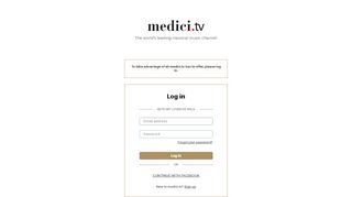 
                            3. Log in to your account — medici.tv