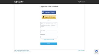 
                            1. Log in To Your Account - Napster Account Management