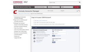 
                            3. Log-in To Your CAM Account, Comodo Accounts Manager, Comodo ...