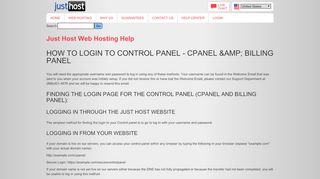 
                            5. Log in to Your Control Panel - Just Host cPanel account.