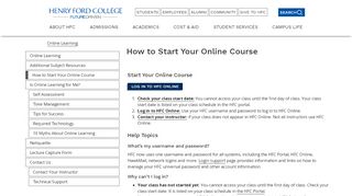 
                            2. Log in to Your Course | Henry Ford College - hfcc.edu