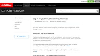 
                            7. Log in to your server via RDP (Windows) - Rackspace Support