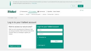 
                            4. Log in to your Vaillant account - Vaillant