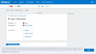 
                            2. log in - Türkçe Çeviri – bab.la İngilizce-Türkçe Sözlük