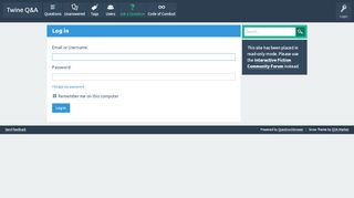 
                            1. Log in - Twine Q&A