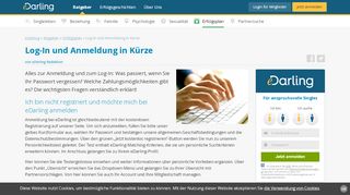 
                            2. Log-In und Anmeldung in Kürze - eDarling