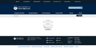 
                            4. Log In - University of New Orleans