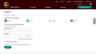 
                            1. Log in | UPS - Canada