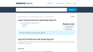 
                            4. Log in Using Corporate Login/Single Sign-On – ProntoForms Help ...