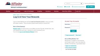 
                            2. Log In & View Your Rewards - Affinity Federal Credit Union