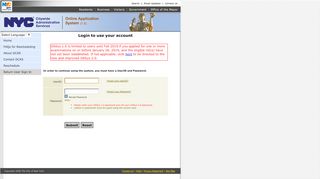 
                            7. Log In - Welcome to the City of New York Online Application System