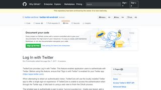 
                            6. Log In with Twitter · twitter-archive/twitter-kit-android ...