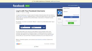 
                            4. Log In with Your Facebook Username | Facebook