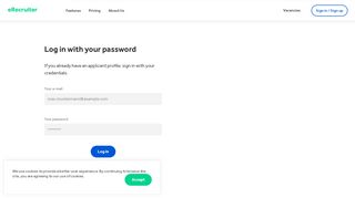 
                            3. Log in with your password - Job Portal | eRecruiter
