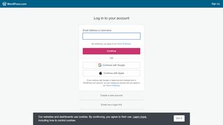 
                            10. Log In — WordPress.com