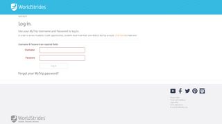 
                            8. Log in - WorldStrides