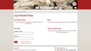 
                            1. Log In/Account Setup | The Jerome Foundation