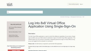 
                            9. Log into 8x8 Virtual Office Application Using Single …