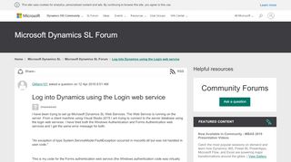 
                            4. Log into Dynamics using the Login web service - Microsoft Dynamics ...