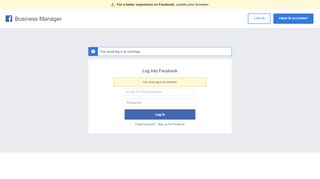 
                            1. Log into Facebook | Facebook - business.facebook.com