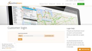 
                            8. Log into my account - Synchroteam