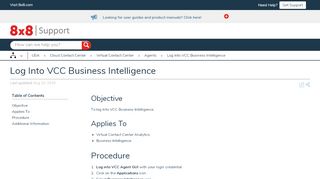 
                            5. Log Into VCC Business Intelligence - 8x8 Support