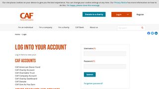 
                            2. Log into your CAF Account | Charities Aid Foundation
