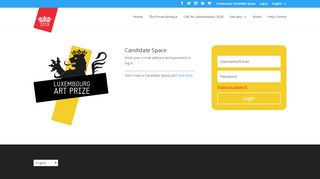 
                            1. Log into your Candidate Space • Luxembourg Art Prize