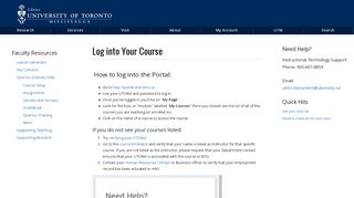 
                            3. Log into Your Course - UTM Library - University of Toronto