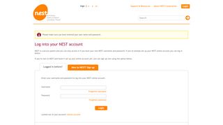 
                            3. Log into your NEST account - Login Page